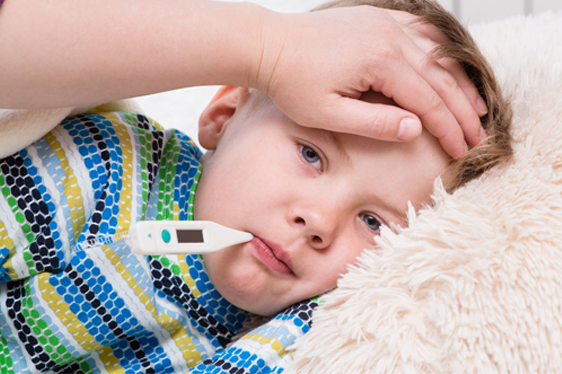 Child on sale with thermometer